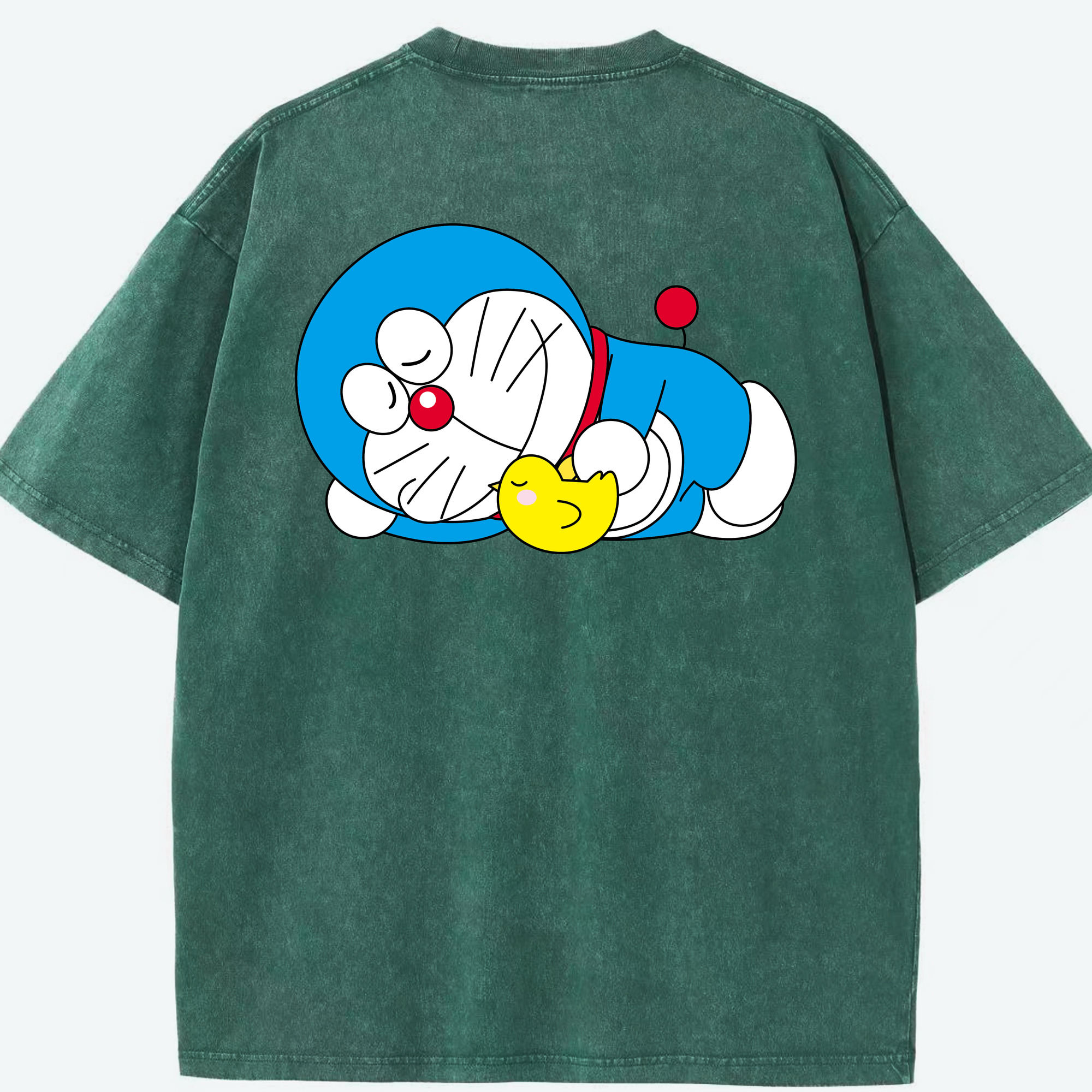 （画像用） ドラえもん Doraemon 綿100% ヴィンテージ風 半袖Tシャツ（背面プリント）